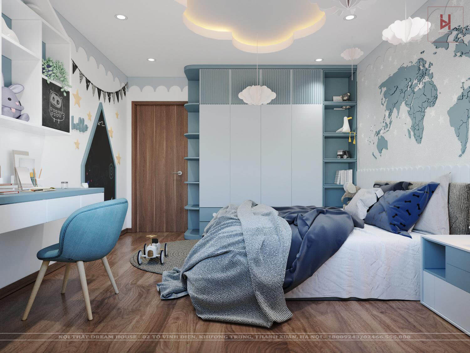 Nội Thất Phòng Ngủ Bé Trai Hiện Đại - Chị Thu Stellar 35 Lê Văn Thiêm