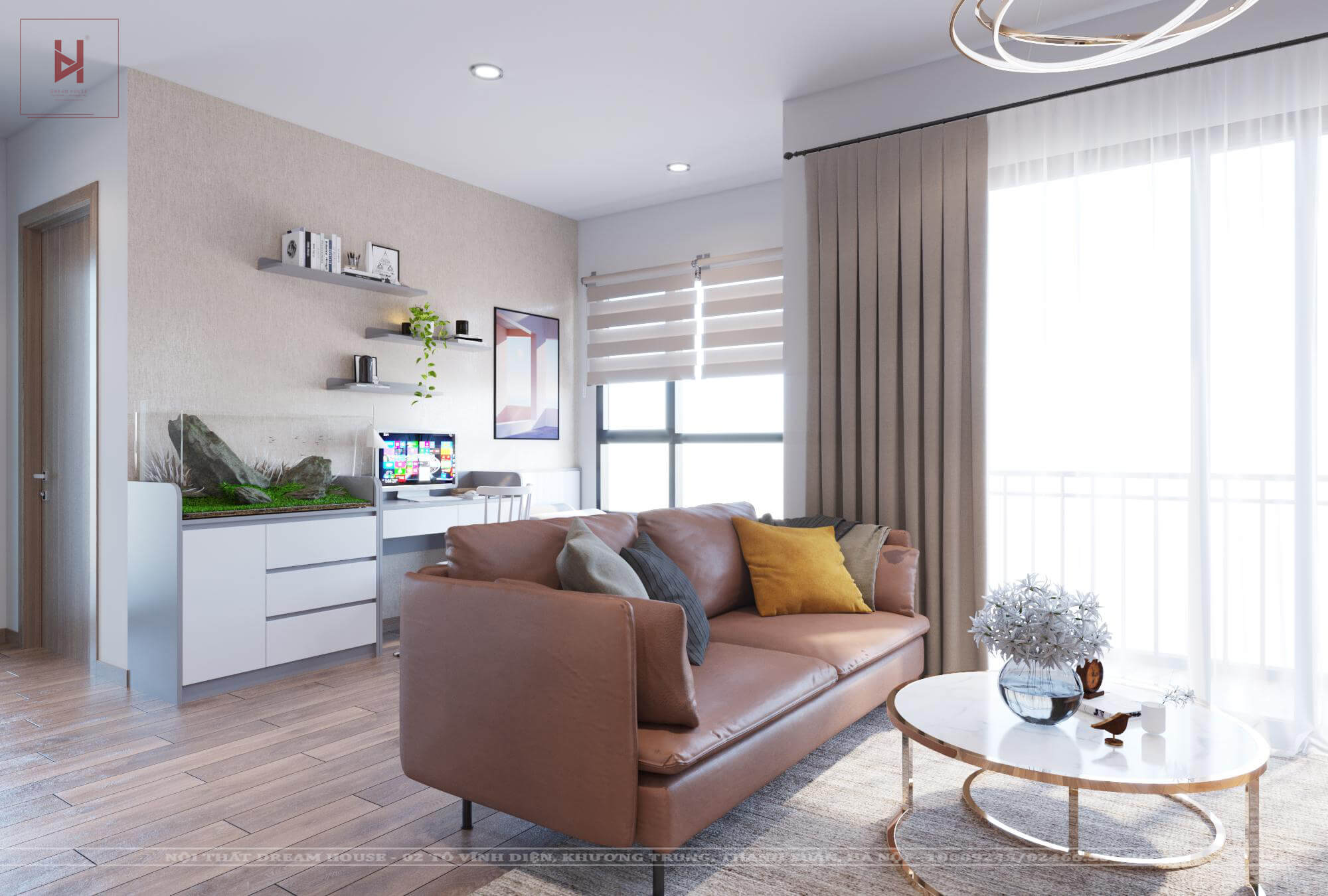 Thiết Kế Nội Thất Căn Hộ 64m2 Vinhomes Smartcity - Anh Minh