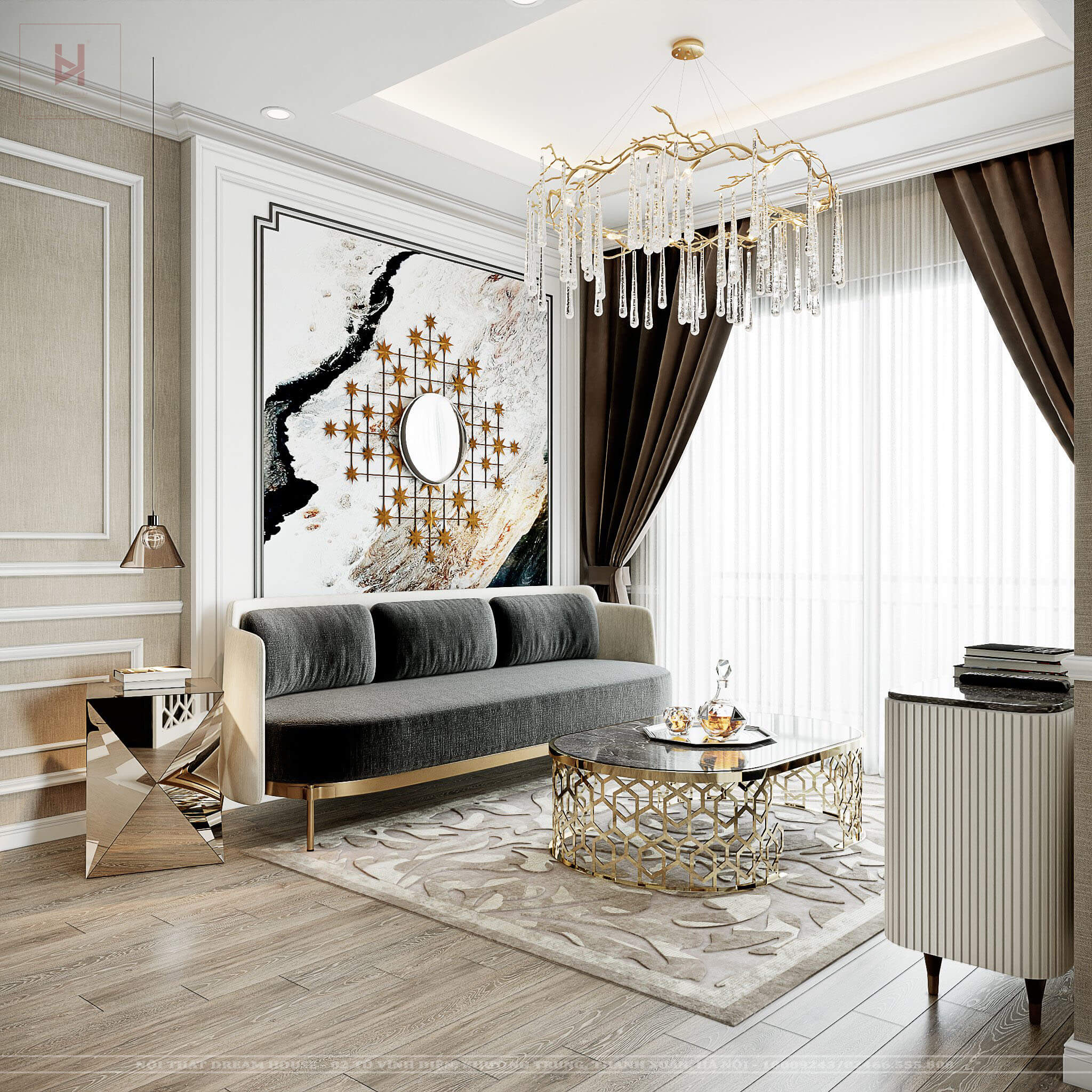 Thiết Kế Nội Thất Chung Cư Căn Hộ 75m2 Vinhomes - Chị Linh