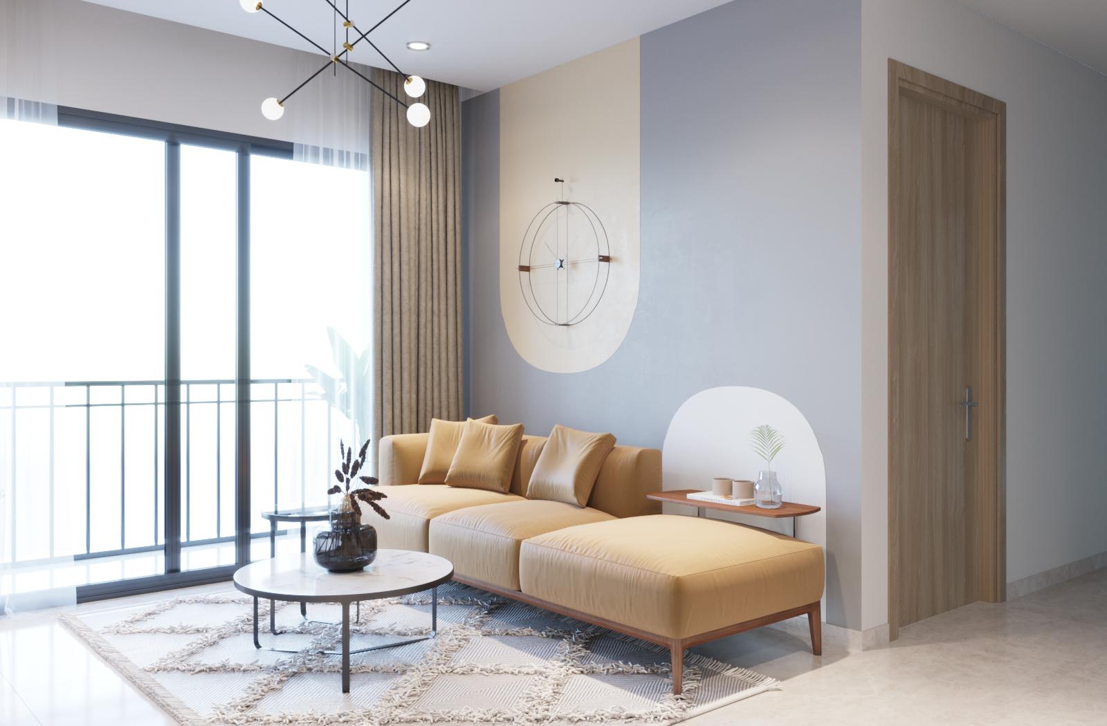 Thiết Kế Phòng Khách Chung Cư 54m2 Vinhomes Smartcity - Anh Thành