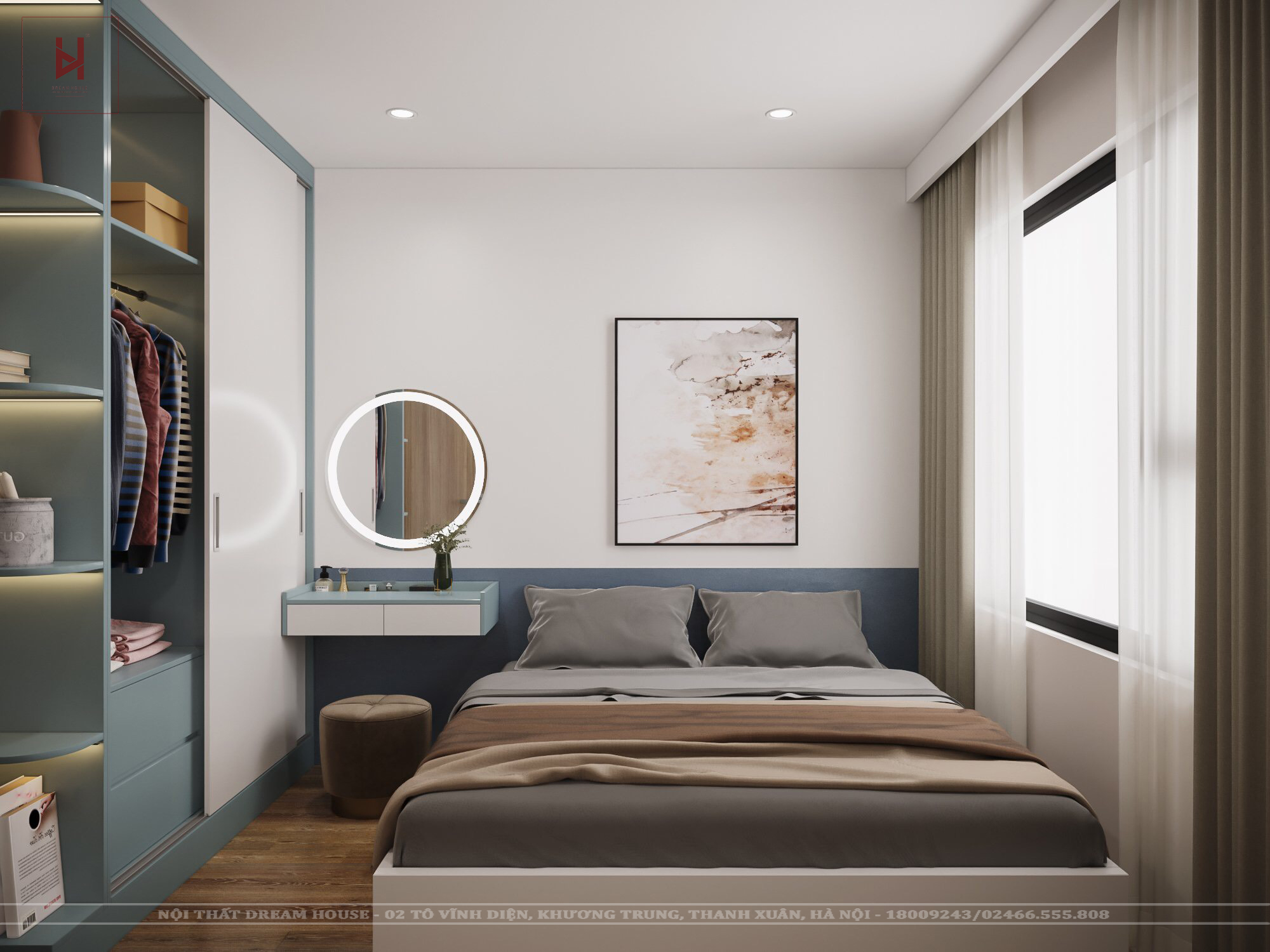 Thiết Kế Phòng Ngủ Master Chung Cư Vinhomes Smart City- anh Dũng