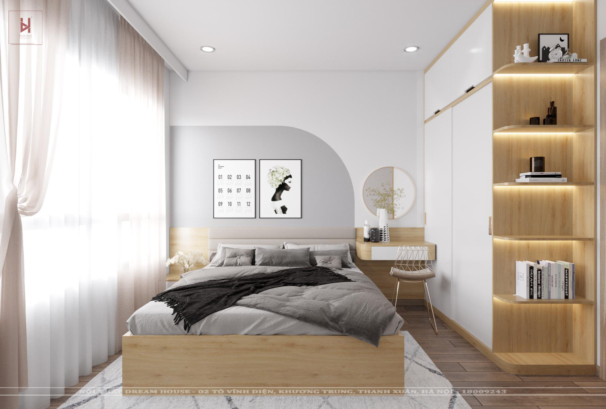 Sơn Nhấn Phòng Ngủ Master Chung Cư Vinhomes Smart City - anh Thành