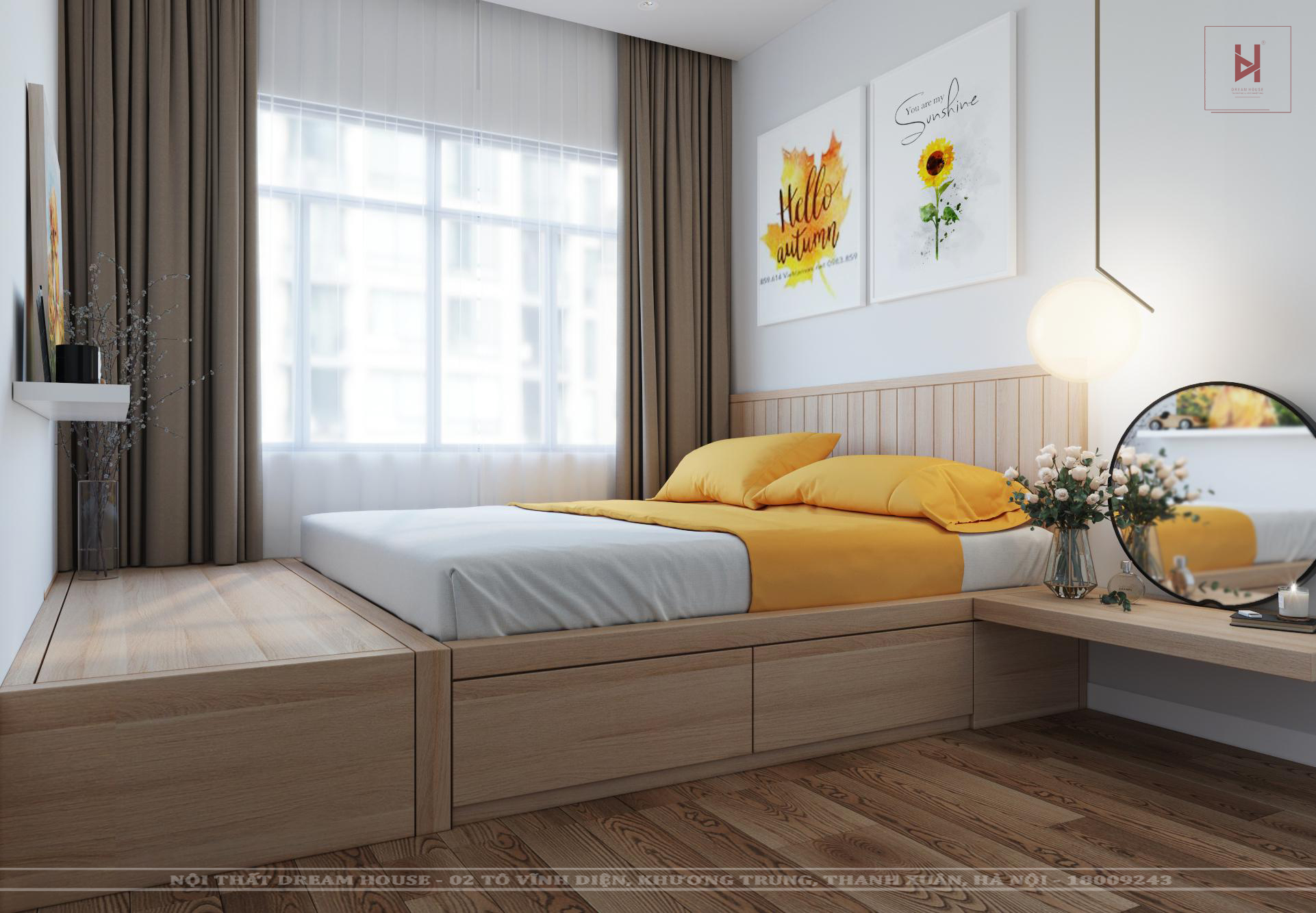 Thiết Kế Phòng Ngủ Master Chung Cư Vinhomes Smart City  - Chị Liên