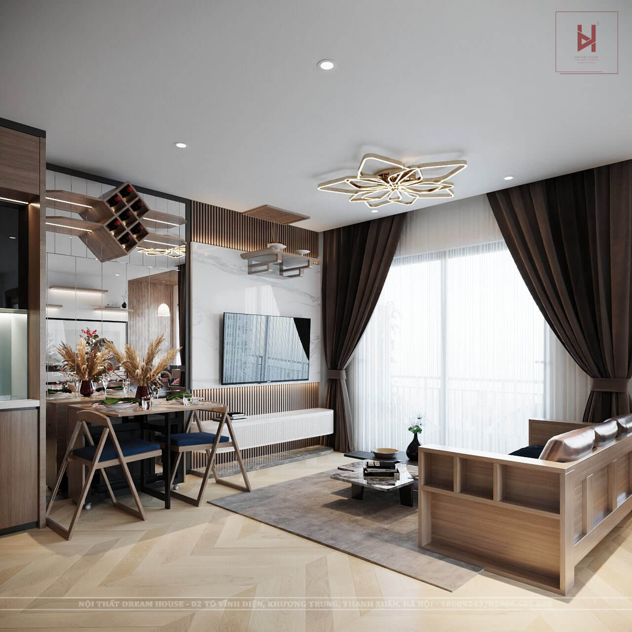 Thiết Kế Nội Thất Chung Cư Vinhomes Ocean Park Căn 63m2 - Chị Huệ