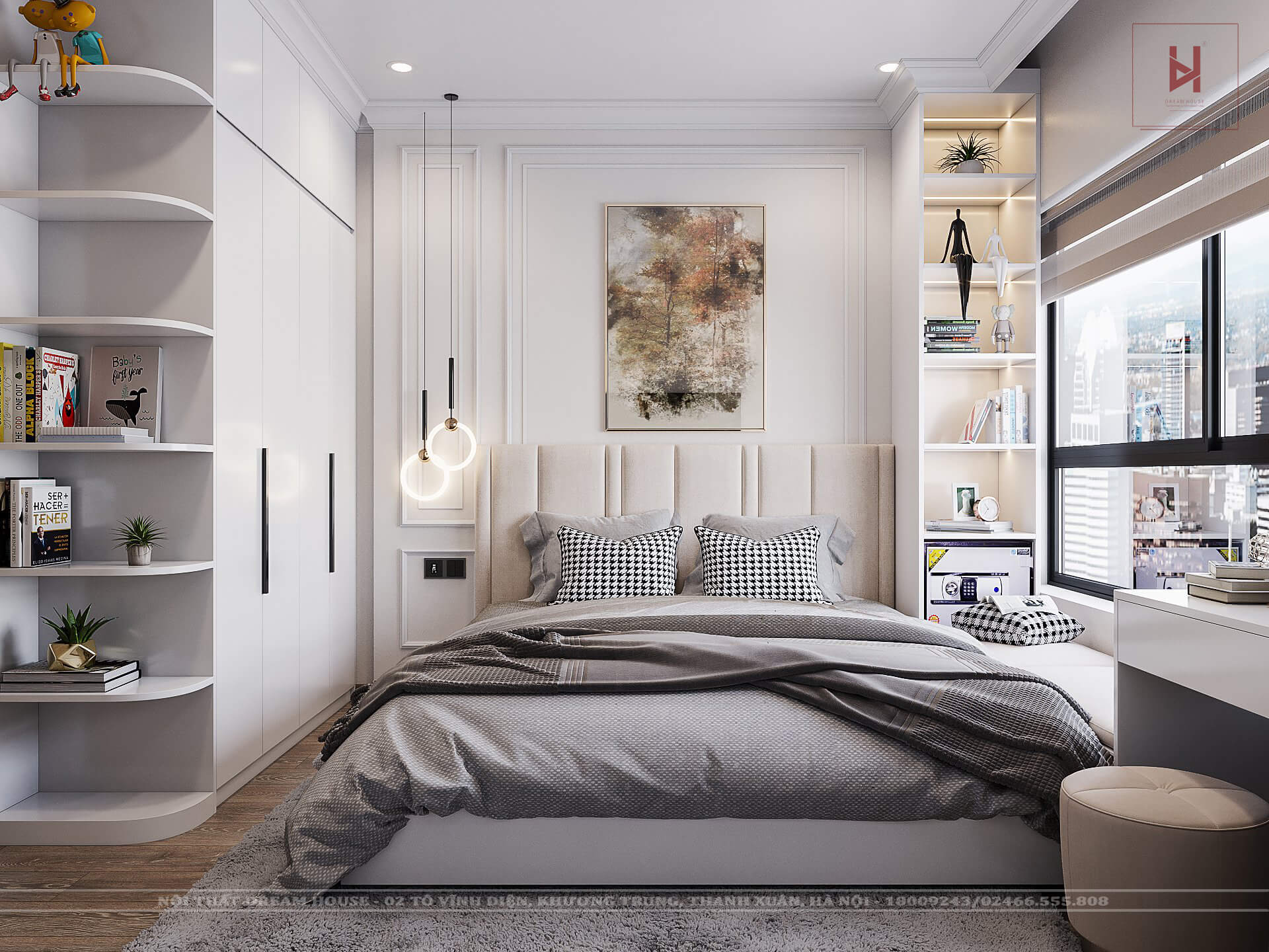 Thiết Kế Nội Thất Căn Hộ 2N1WC VinhomesSmartcity - Chị Hà