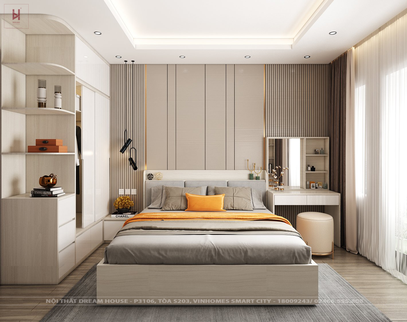 Thiết Kế Nội Thất Phòng Ngủ Nhà Riêng Tây Mỗ - Anh Long