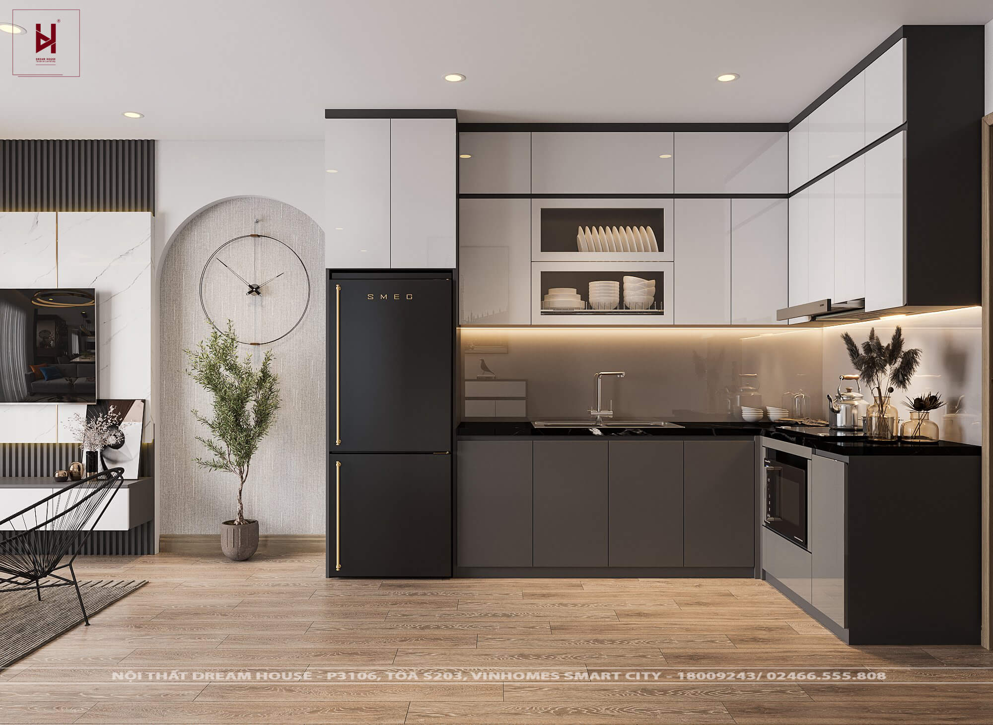 Thiết Kế Nội Thất Chung Cư Vinhomes Smart City 63m2 - anh Đức Anh