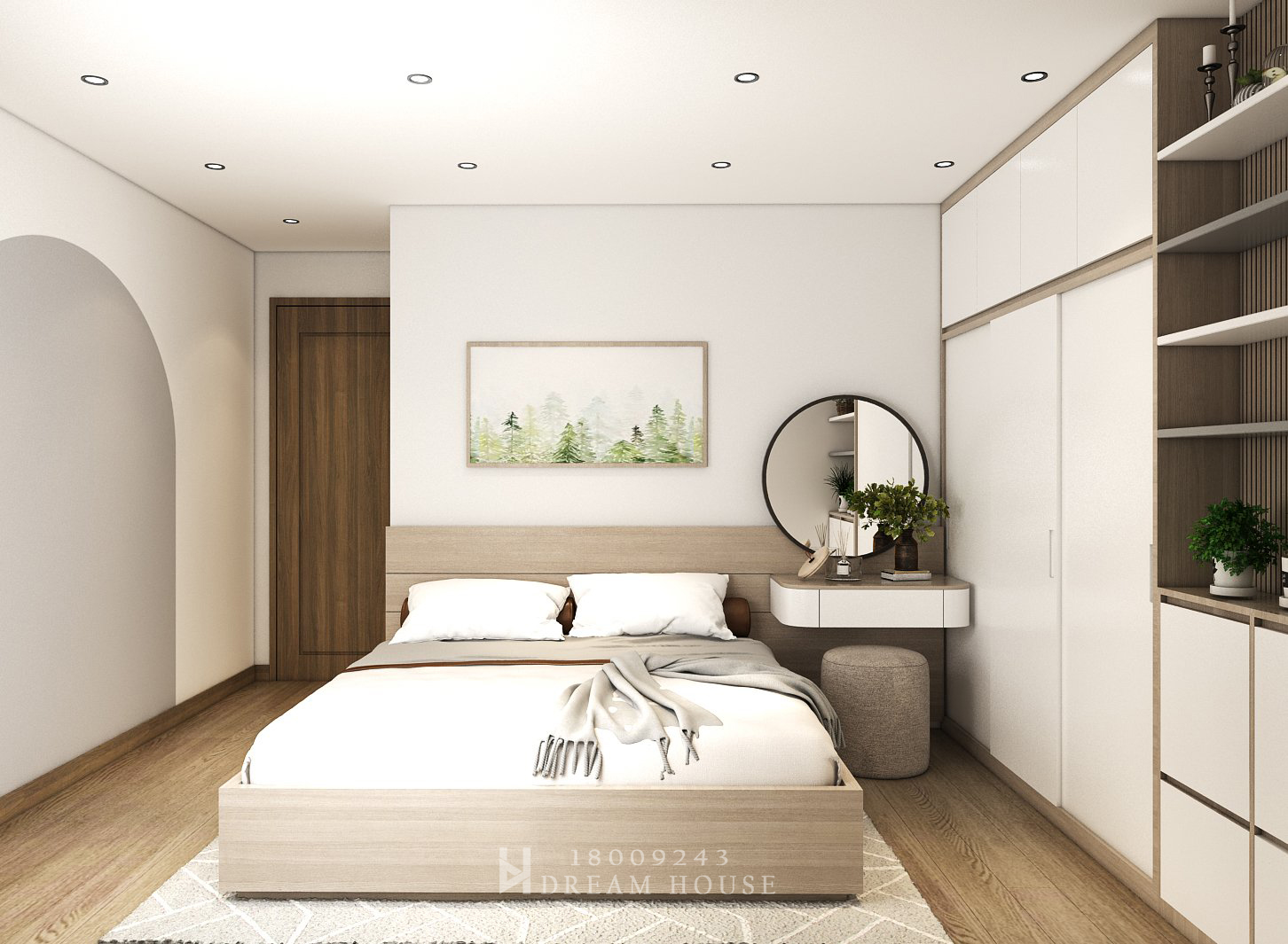 Thiết Kế Phòng Ngủ Master Phong Cách Hiện Đại Tông Sáng - Anh Khánh