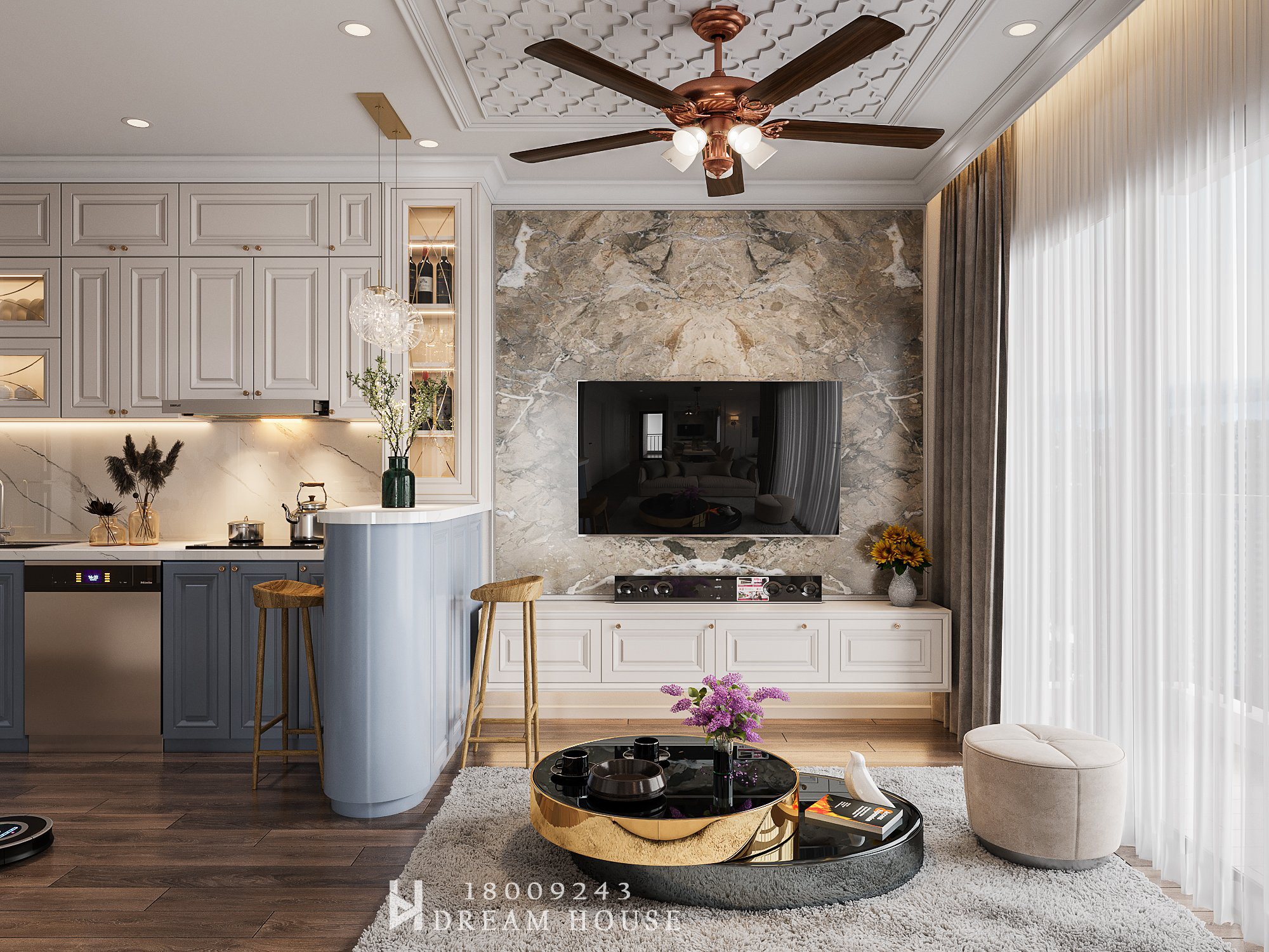 Thiết Kế Phong Cách Tân Cổ Vinhomes Smart City - Căn 63m2 - Vinhomes SmartCity - anh Điền Trần