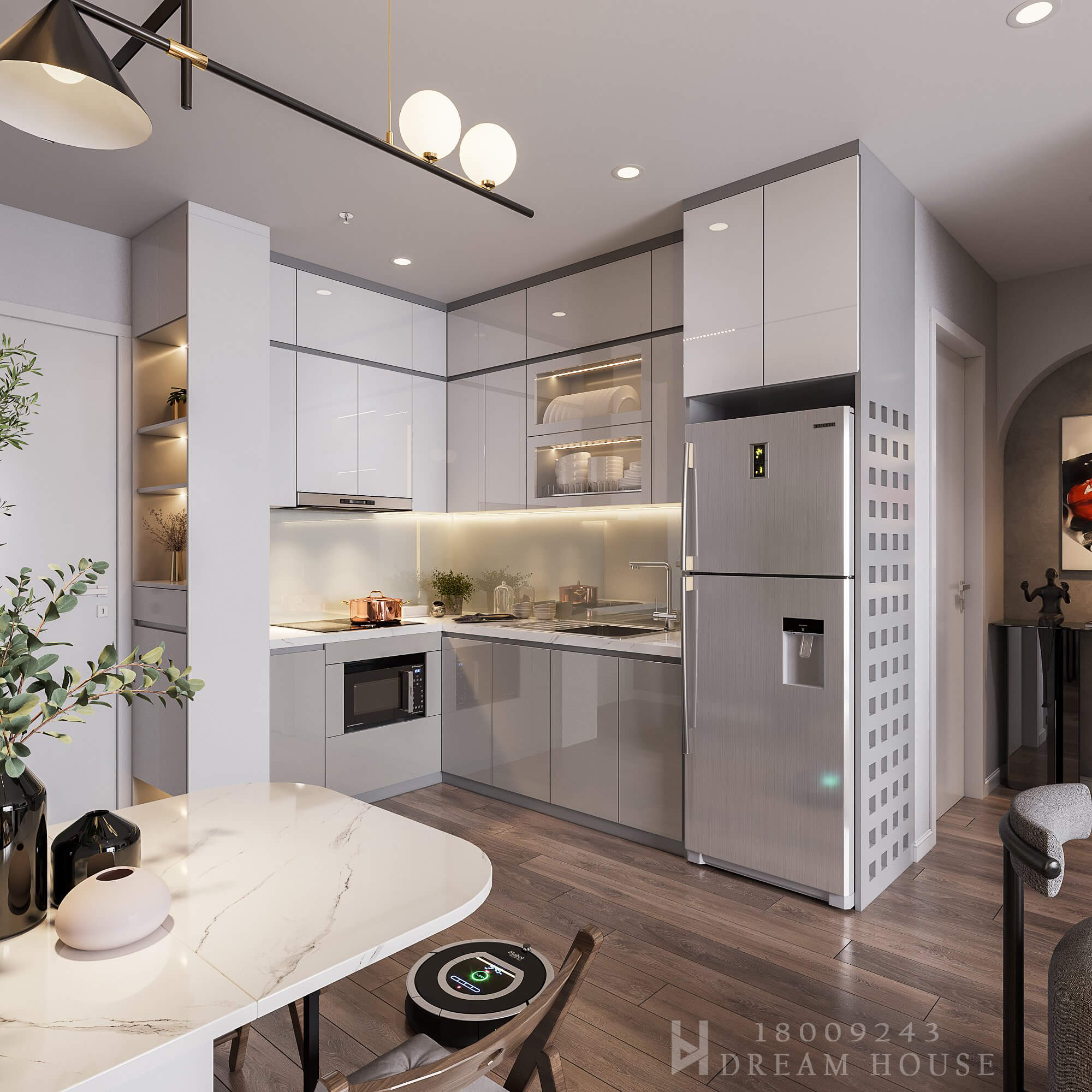 Thiết Kế Nội Thất Chung Cư D'capitale - căn 52m2 - chị Khuyên