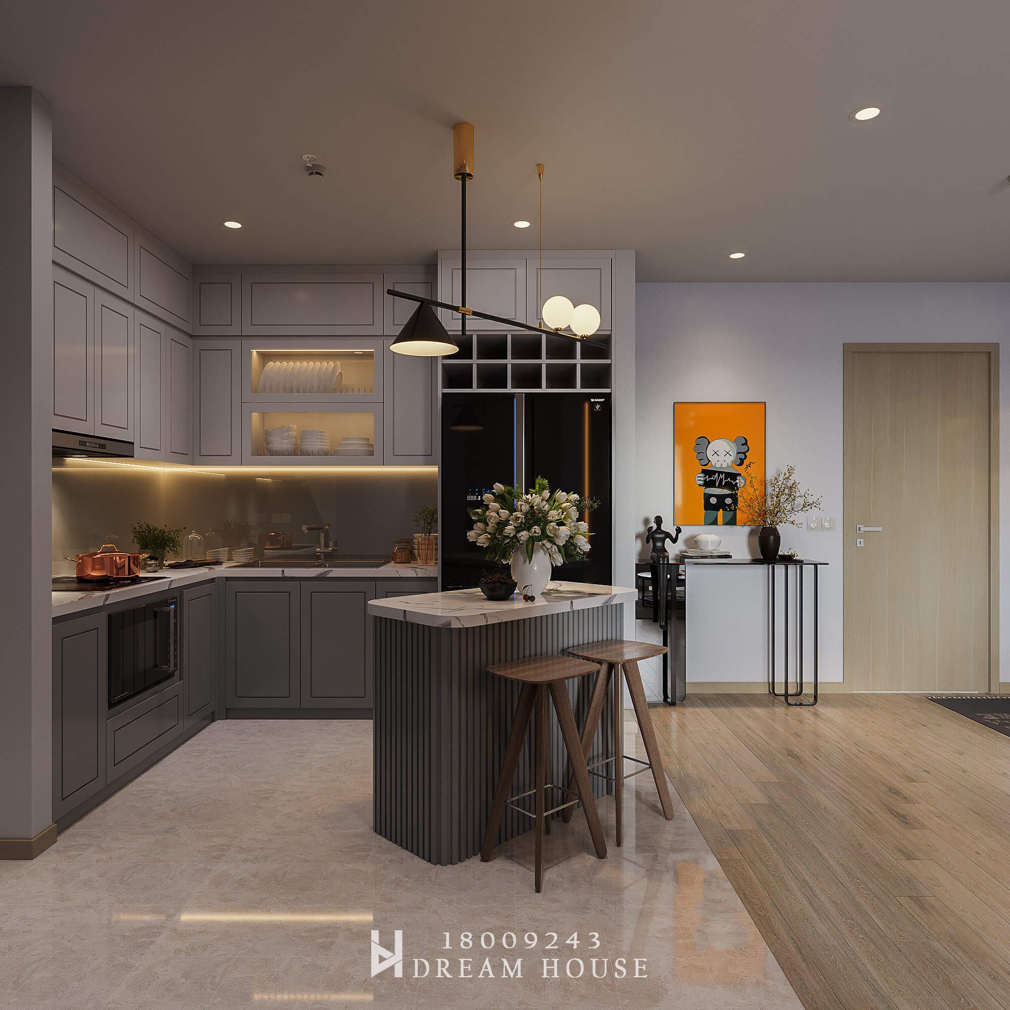 Thiết Kế Tủ Bếp Hình Chữ L - Dự Án AnLand LakeView
