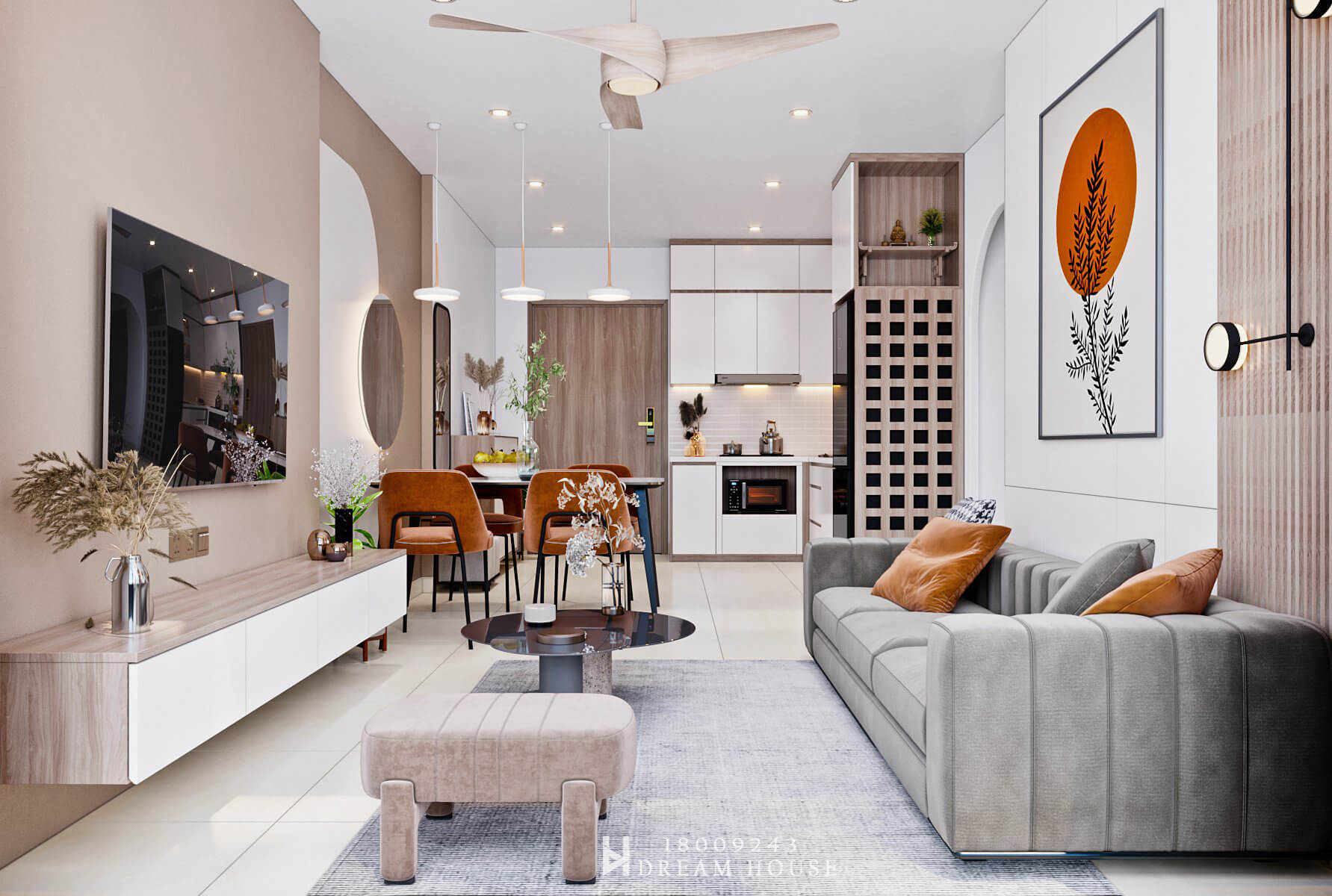 Thiết Kế Nội Thất Căn 54m2 - Tòa S3.03 - Dự Án Vinhomes SmartCity - Chị Thái Kiều