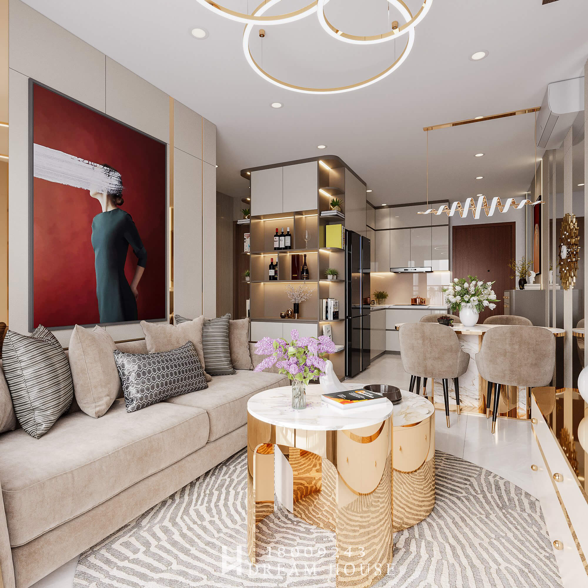 Thiết Kế Nội Thất - Dự Án Vinhomes Smart City - GS3 - 54m2 - Chị Tuyên