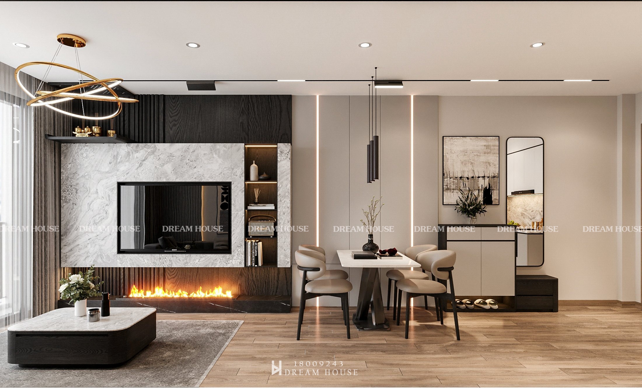 Thiết Kế Nội Thất - pc Hiện Đại - VHSM - 75 m2- c Trang