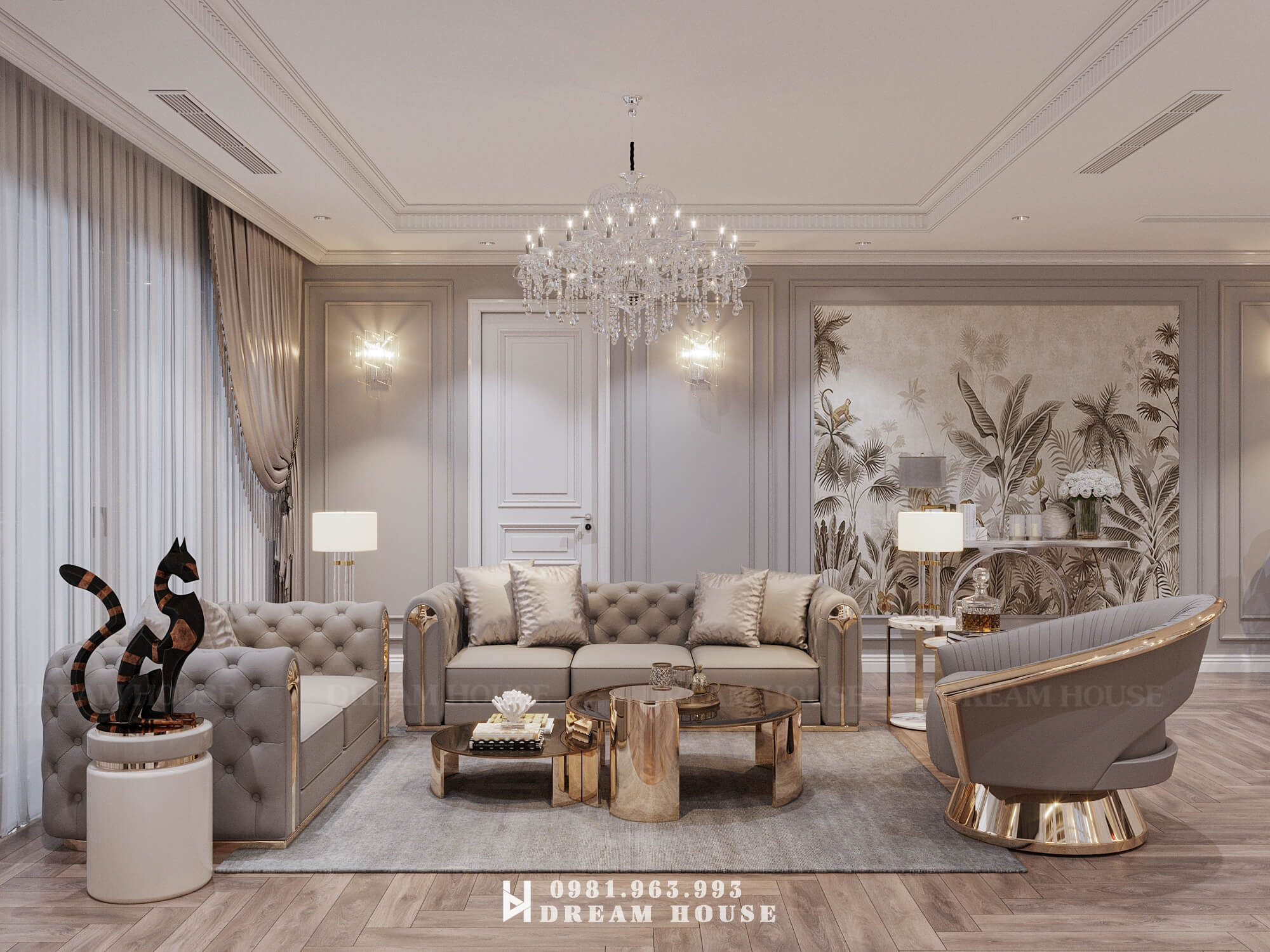 Thiết Kế Nội Thất - pc Tân Cổ - c Trang - NR Long Biên - 140m2