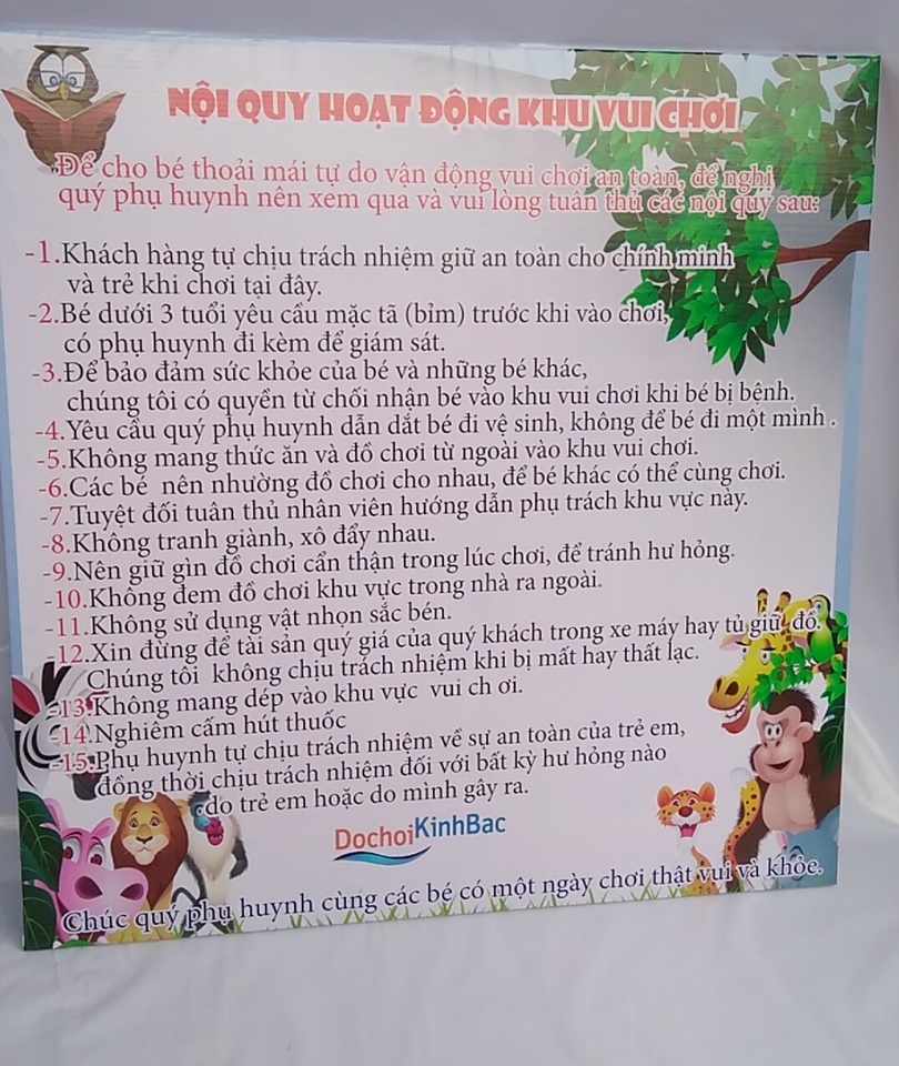 BẢNG NỘI QUY TRÊN CẠN TRONG NHÀ LIÊN HOÀN