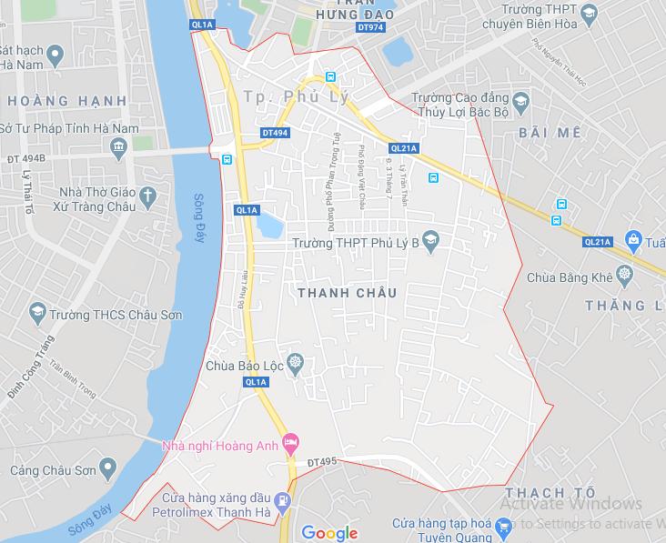 Thanh Châu, tp Phủ Lý, tỉnh Hà Nam