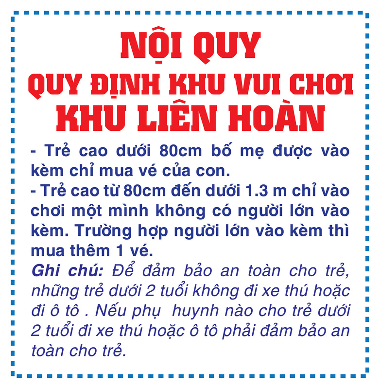 nội quy khu vui chơi