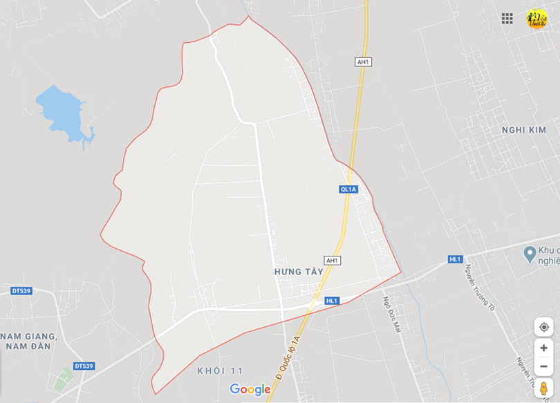 Hình ảnh vị trí địa lý tại Hưng tây, Hưng nguyên, Nghệ an