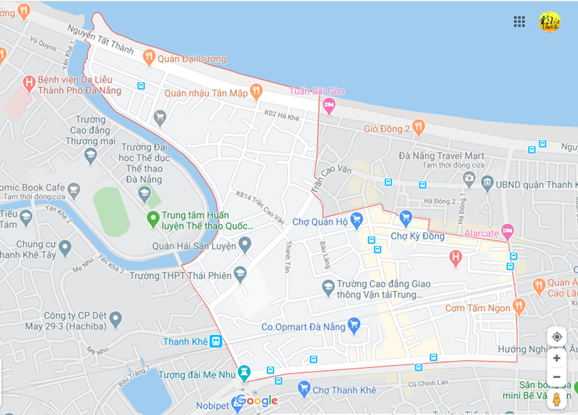 Ảnh vị trí địa lý tại Thanh khê đông, Thanh khê, Đà nẵng