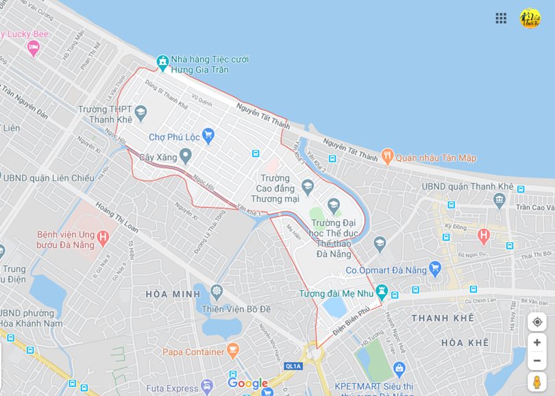 Ảnh vị trí địa lý tại Thanh khê tây, Thanh khê, Đà nẵng