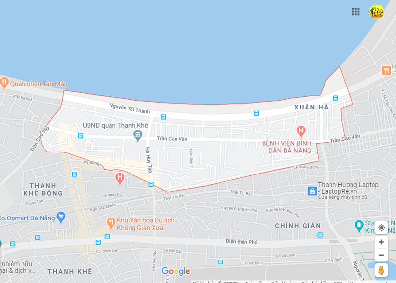 Ảnh vị trí địa lý tại Xuân hà, Thanh khê, Đà nẵng