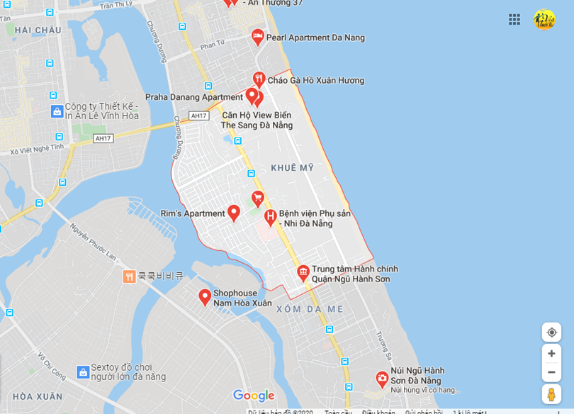 Ảnh vị trí địa lý tại Khuê mỹ, Ngũ hành sơn, Đà nẵng