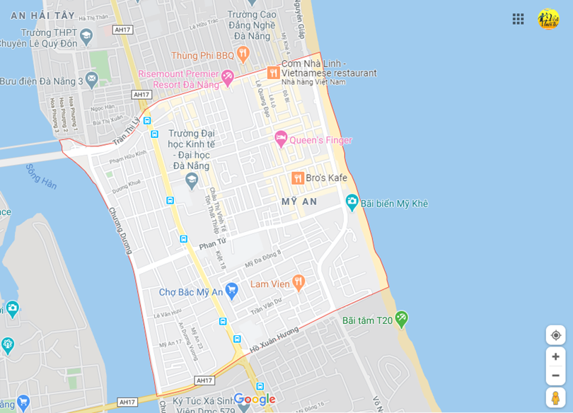 Ảnh vị trí địa lý tại Mỹ an, Ngũ hành sơn, Đà nẵng