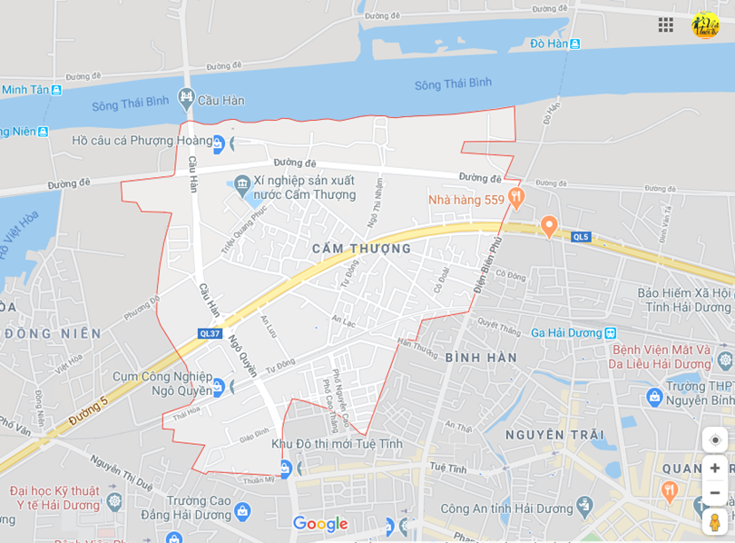 Hình ảnh vị trí địa lý tại Cẩm thượng, thành phố Hải dương, tỉnh Hải dương 