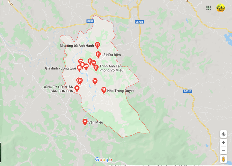 Hình ảnh vị trí địa lý tại Võ miếu, Thanh sơn, Phú thọ