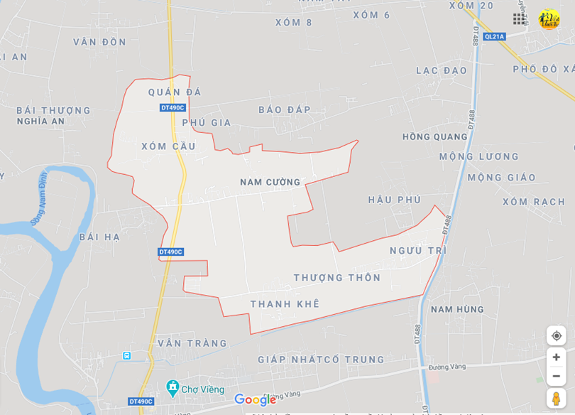 Hình ảnh vị trí địa lý tại Nam cường, Nam trực, Nam định