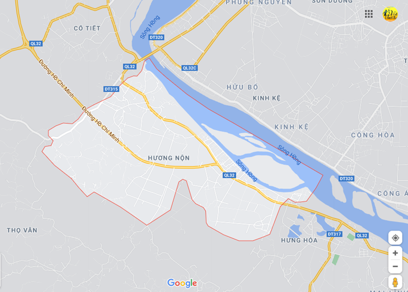 Ảnh vị trí địa lý tại Hương nộn, Tam nông, Phú thọ