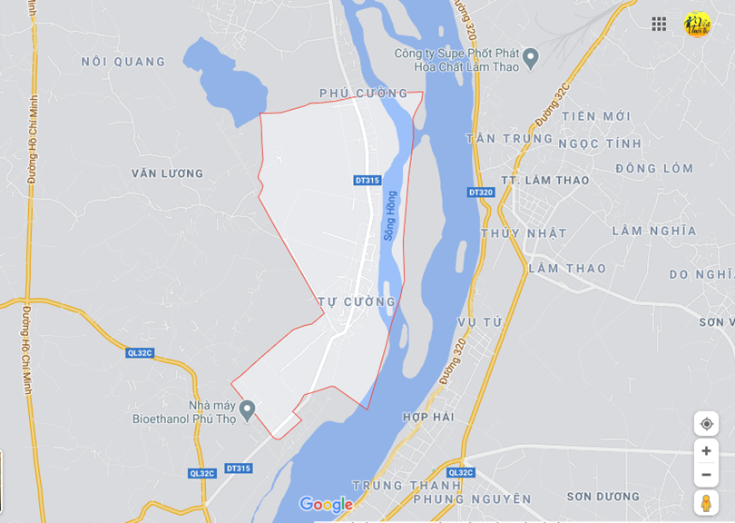 Ảnh vị trí địa lý tại Tam cường, Tam nông, Phú thọ