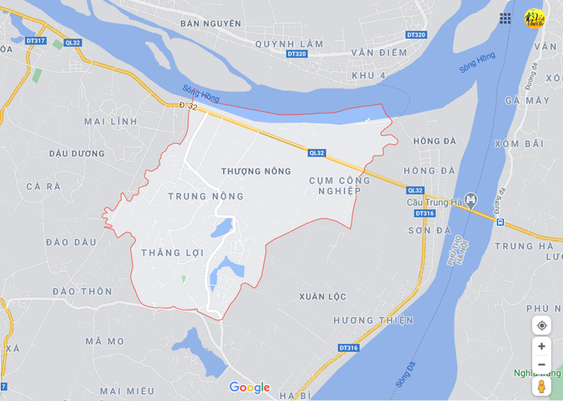 Ảnh vị trí địa lý tại Thượng nông, Tam nông, Phú thọ