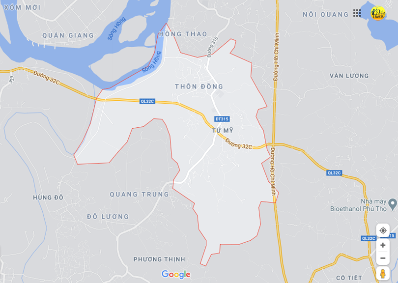 Ảnh vị trí địa lý tại Tứ mỹ, Tam nông, Phú thọ