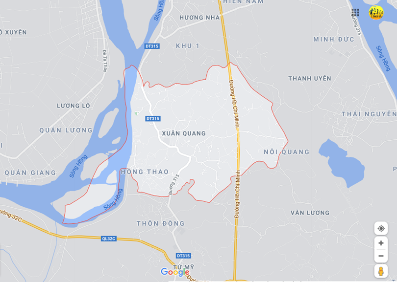 Ảnh vị trí địa lý tại Xuân quang, Tam nông, Phú thọ 