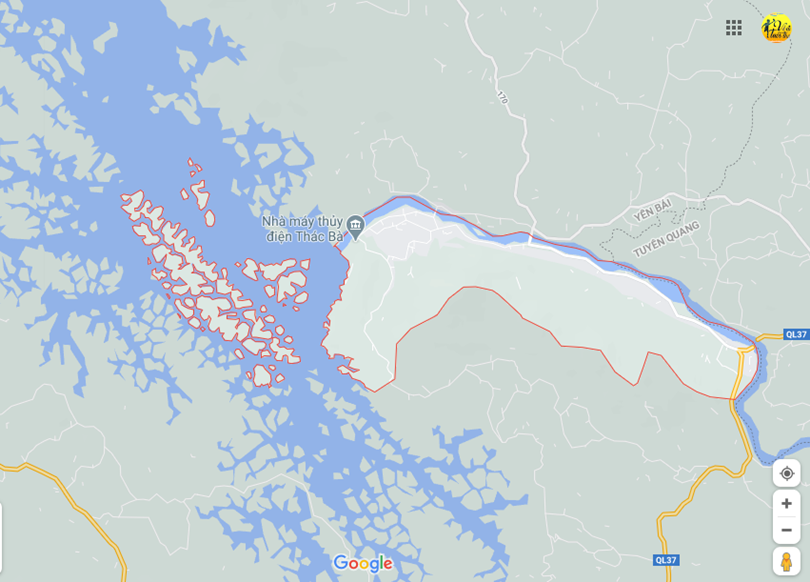 Hình ảnh vị trí địa lý tại thị trấn Thác bà, Yên bình, Yên bái 