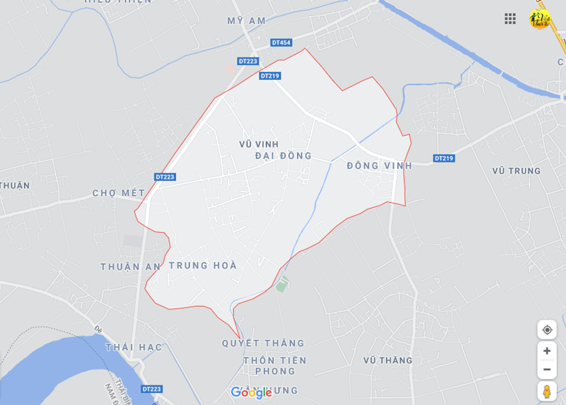 Hình ảnh vị trí địa lý tại Vũ vinh, Vũ thư, Thái bình