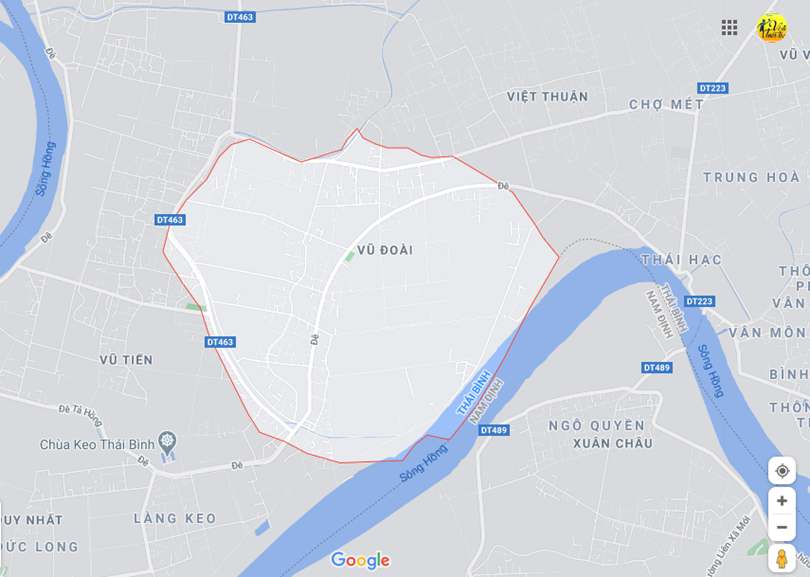 Hình ảnh vị trí địa lý tại Vũ đoài, Vũ thư, Thái bình