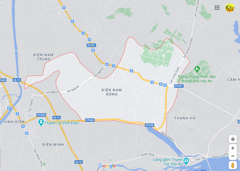 Hình ảnh vị trí địa lý tại Điện nam đông, Điện bàn, Quảng nam