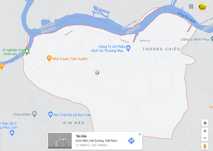 Hình ảnh vị trí địa lý tại Tân dân, Kinh môn, Hải dương