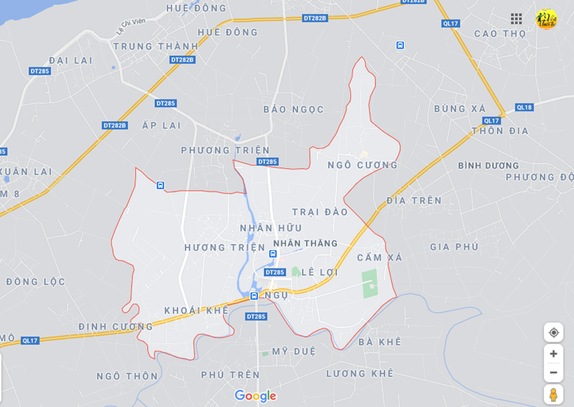 Hình ảnh vị trí địa lý tại Nhân thắng, Gia bình, Bắc ninh 