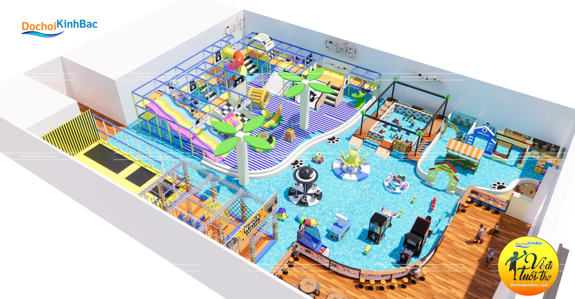 Hình ảnh thiết kế 3D khu vui chơi trẻ em hấp dẫn