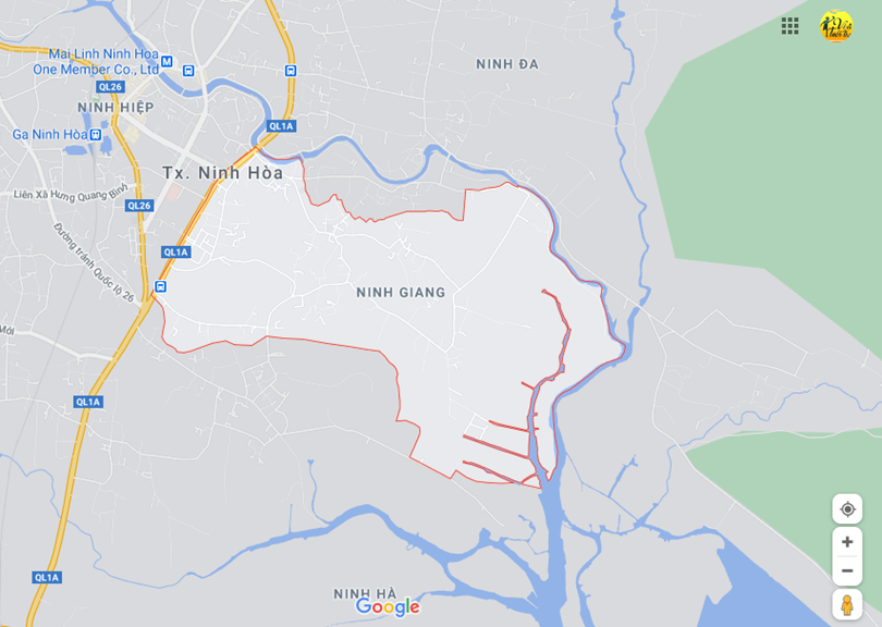 Vị trí địa lý tại Ninh giang, Ninh hòa, Khánh hòa