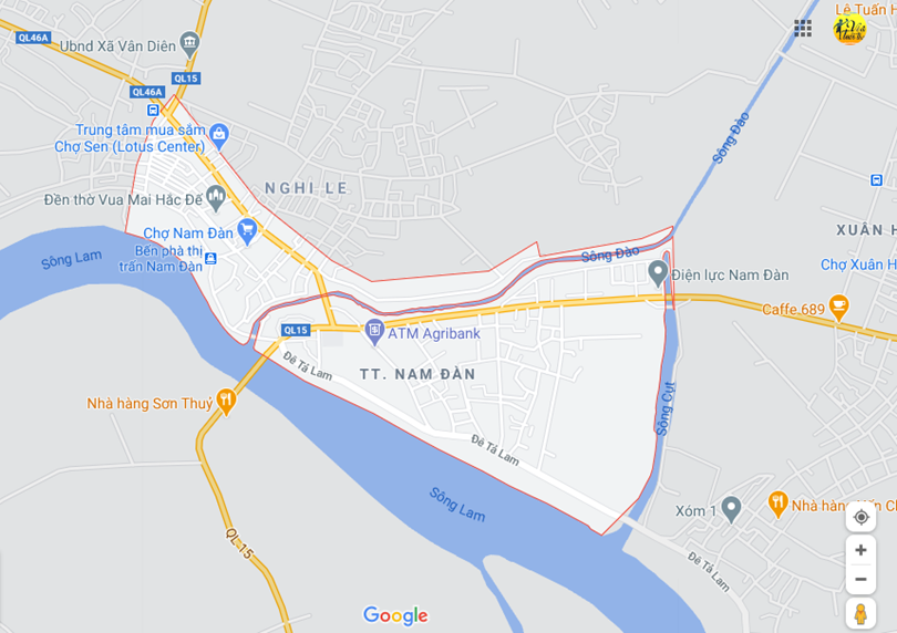 Hình ảnh vị trí địa lý tại thị trấn Nam đàn, Nam đàn, Nghệ an