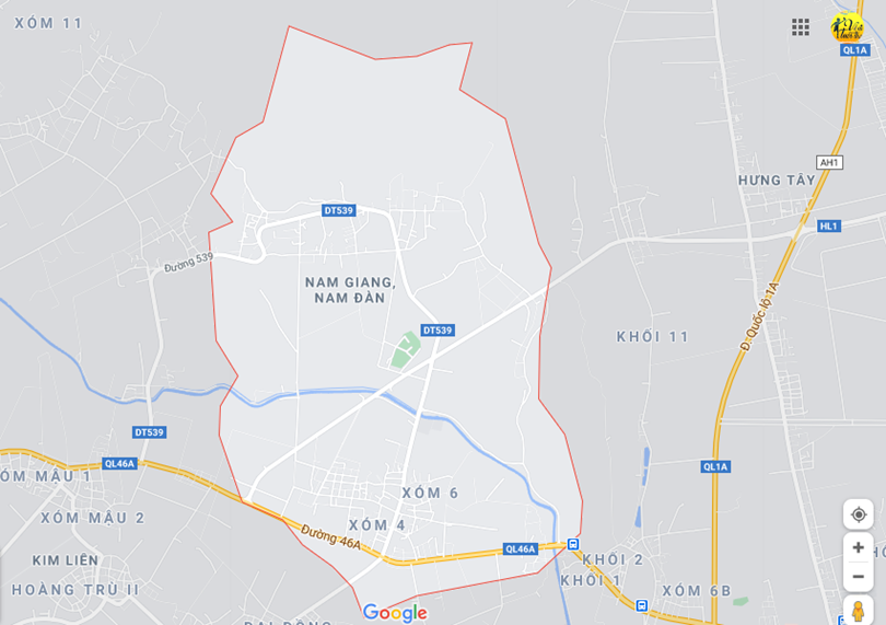 Hình ảnh vị trí địa lý tại Nam giang, Nam đàn, Nghệ an