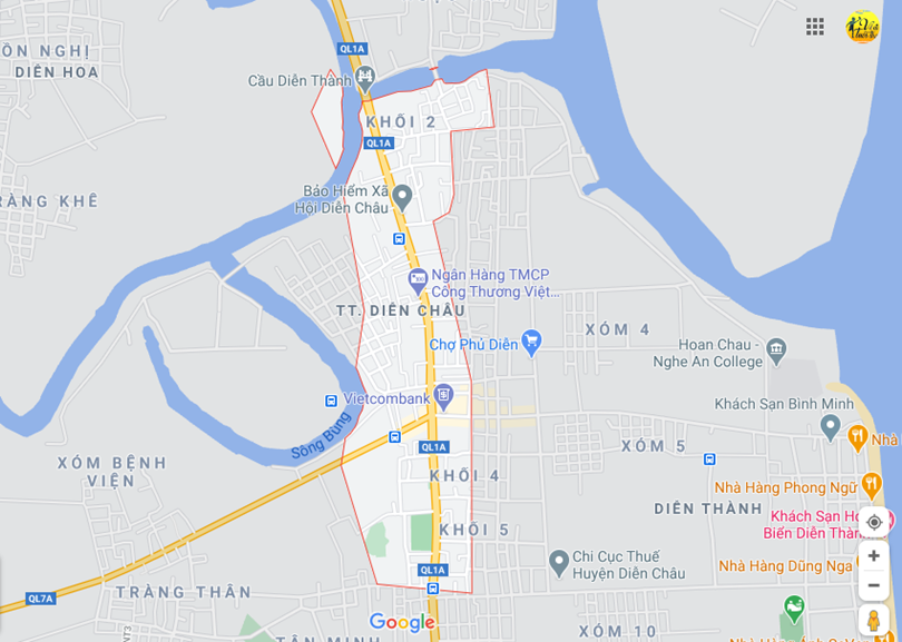 Hình ảnh vị trí địa lý tại thị trấn Diễn châu, Diễn châu, Nghệ an