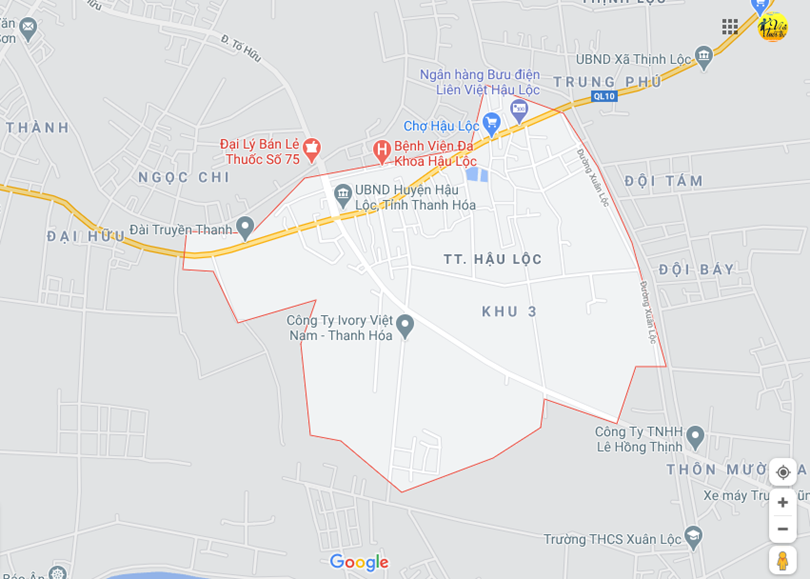 Ảnh vị trí địa lý tại thị trấn Hậu lộc, Hậu lộc, Thanh hóa