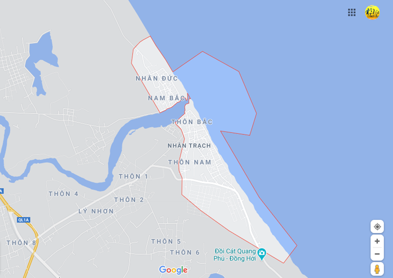 Ảnh vị trí địa lý tại Nhân trạch, Bố trạch, Quảng bình