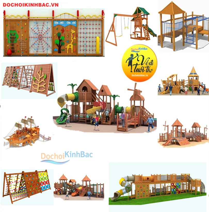 KHU VUI CHƠI LIÊN HOÀN GỖ NGOÀI TRỜI CHO TRƯỜNG MẦM NON